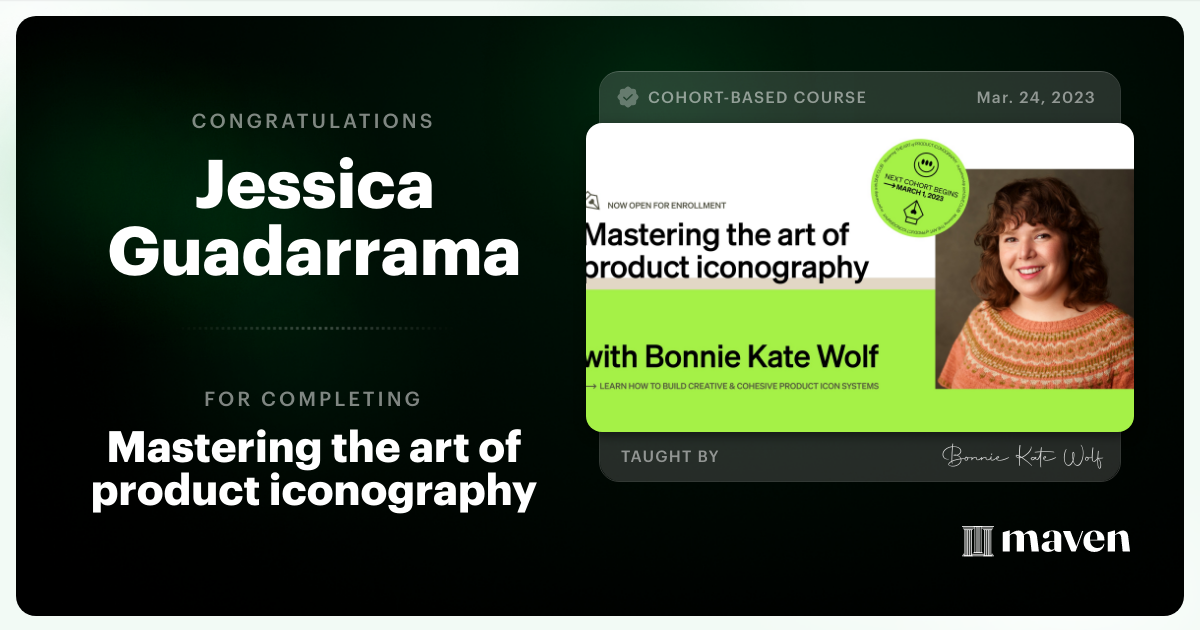 Certificate of Completion for Mastering the art of product iconography