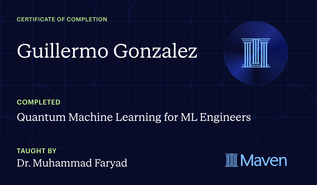 Certificate for Applied Quantum Machine Learning using Qiskit