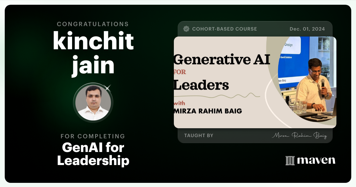 Certificate of Completion for GenAI for Leadership