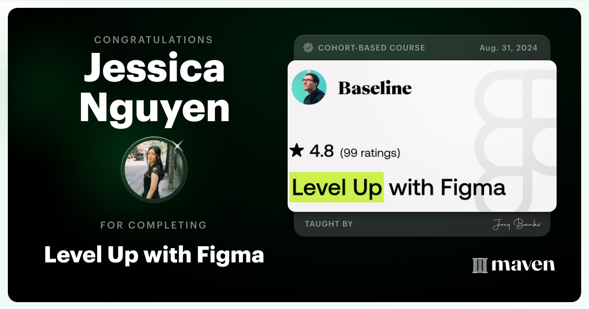 Certificate of Completion for Level Up with Figma