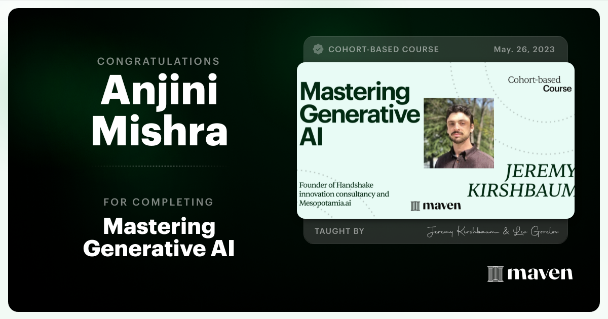 Certificate of Completion for Scale Business Intelligence with AI