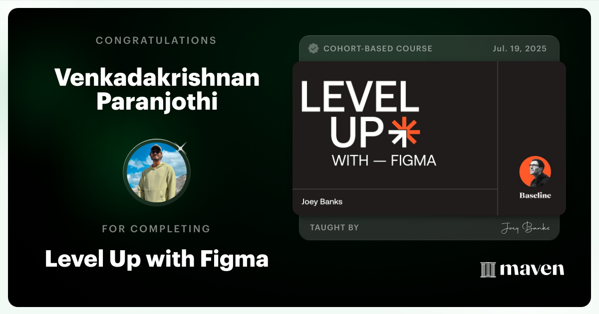 Certificate of Completion for Level Up with Figma