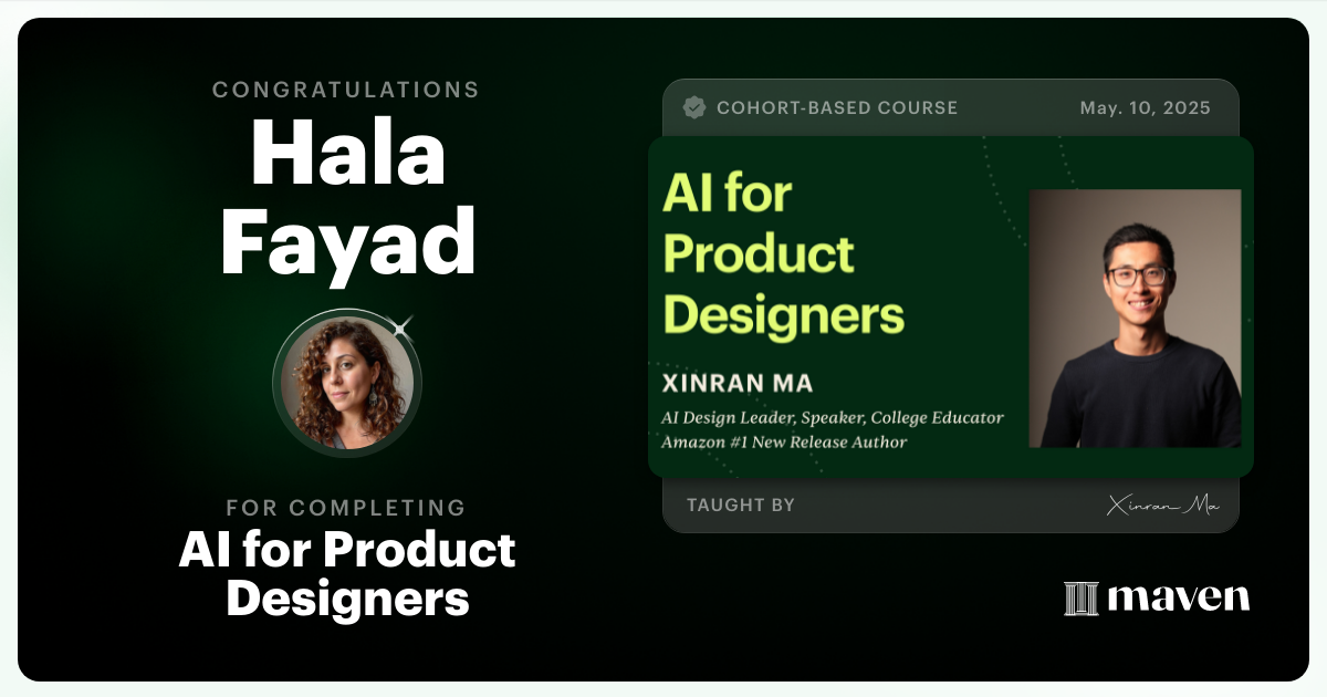 Certificate of Completion for AI for Product Designers