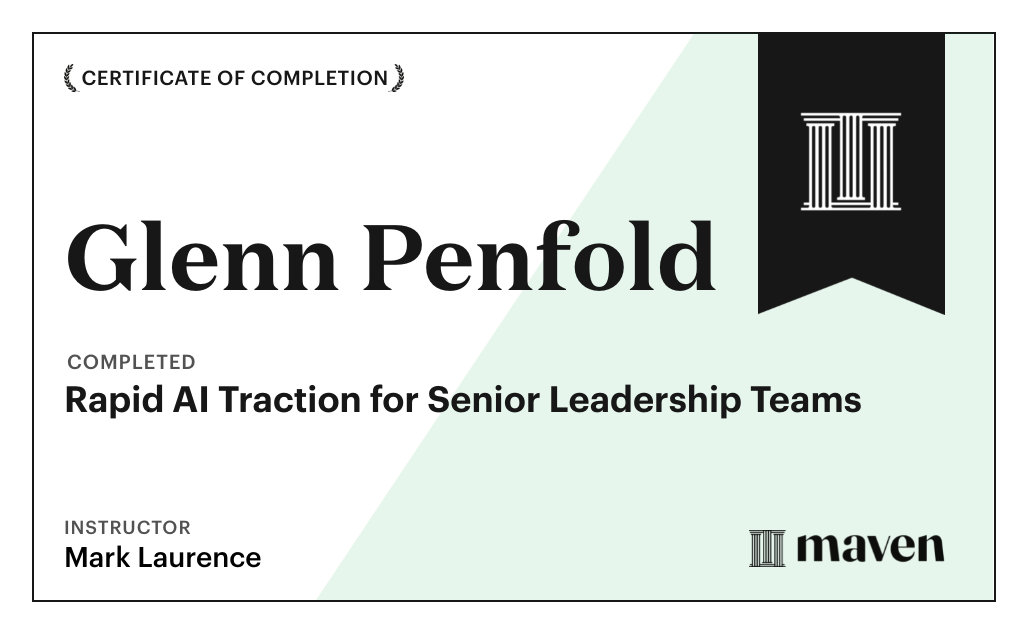 Certificate for Rapid AI Traction for Senior Leadership Teams