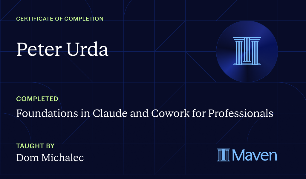 Certificate for How to Develop AI Fluency with Claude and Cowork