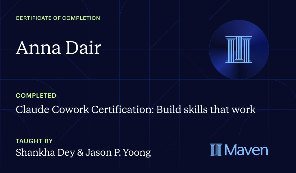 Certificate for Master Claude Cowork as a Non-Technical Pro