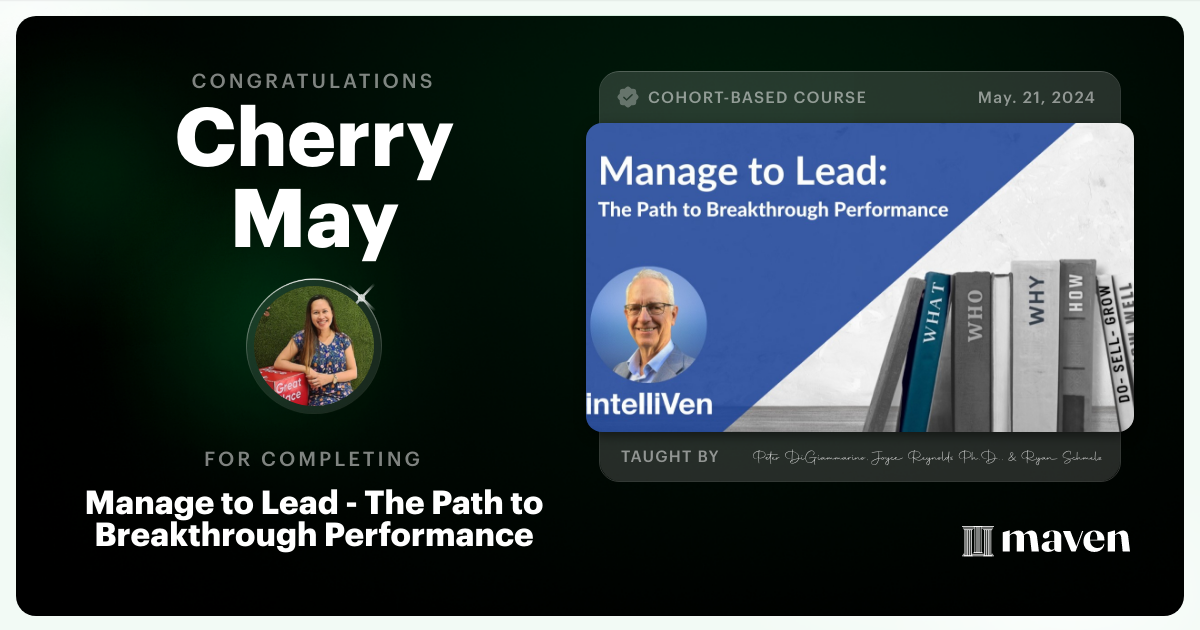 Certificate of Completion for Executive Alignment for Enterprise Operations and Governance