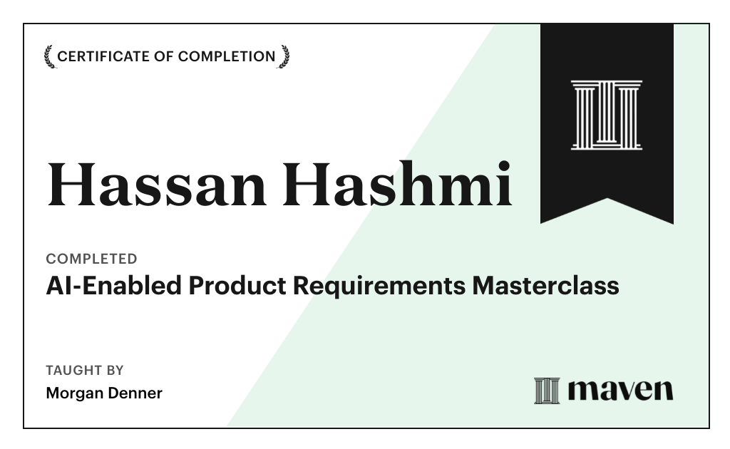 Certificate for AI-Enabled Product Requirements Masterclass