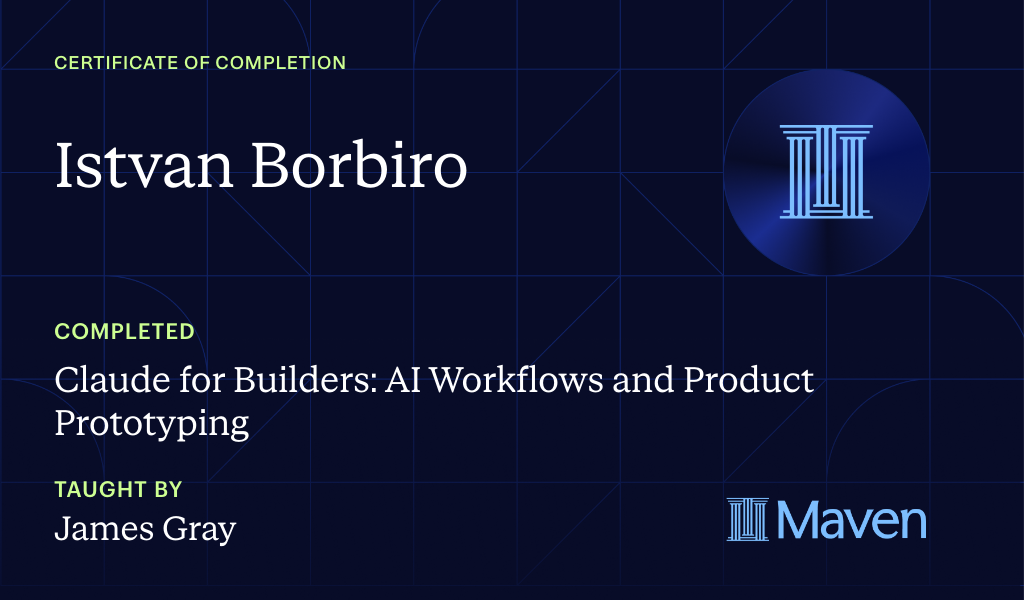 Certificate for Claude for Builders