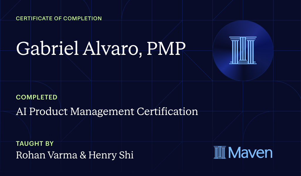 Certificate for AI Product Management Certification Plus 6 More Live Certifications Included