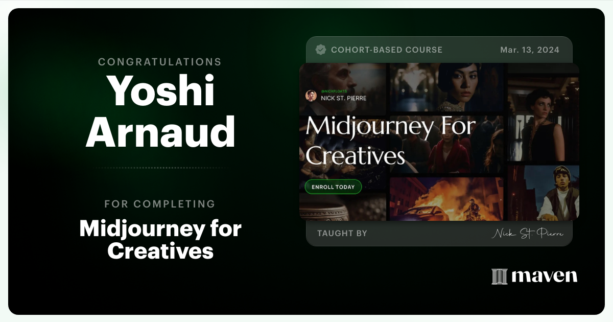 Certificate of Completion for Midjourney for Creatives