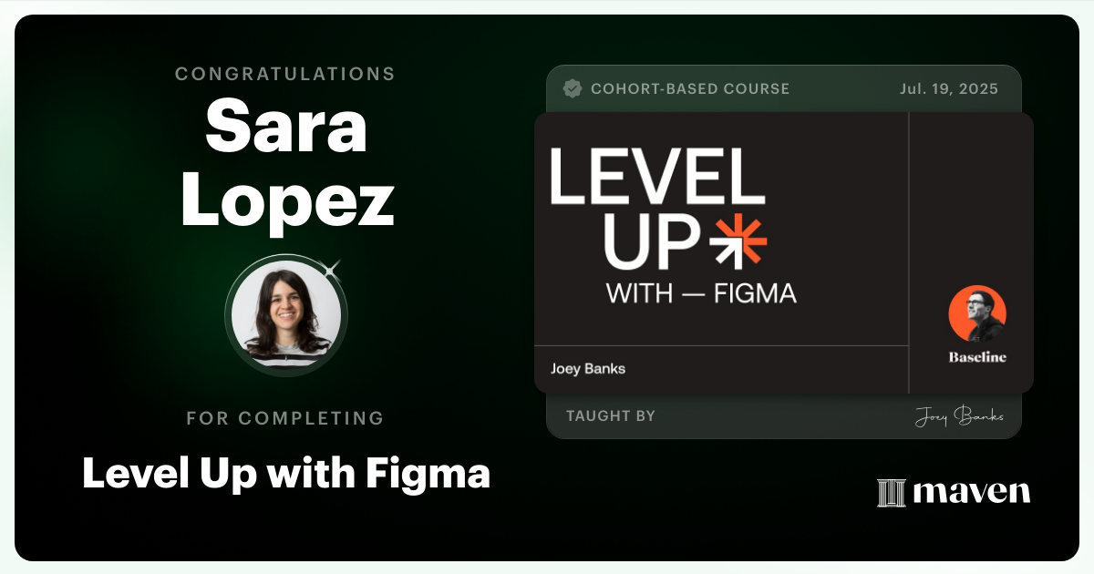 Certificate of Completion for Level Up with Figma