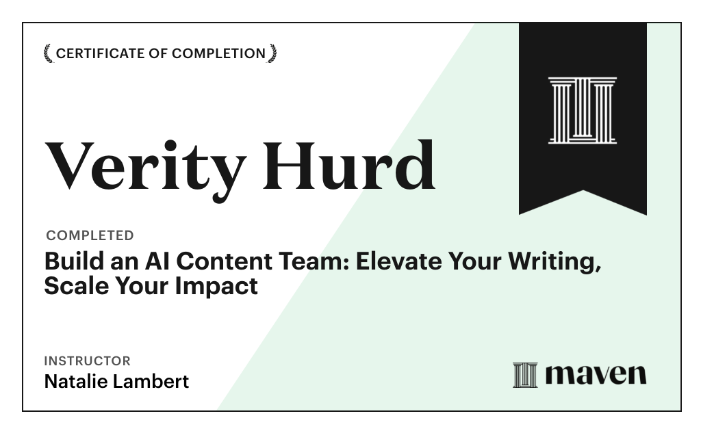 Certificate for Build Your AI Marketing Team