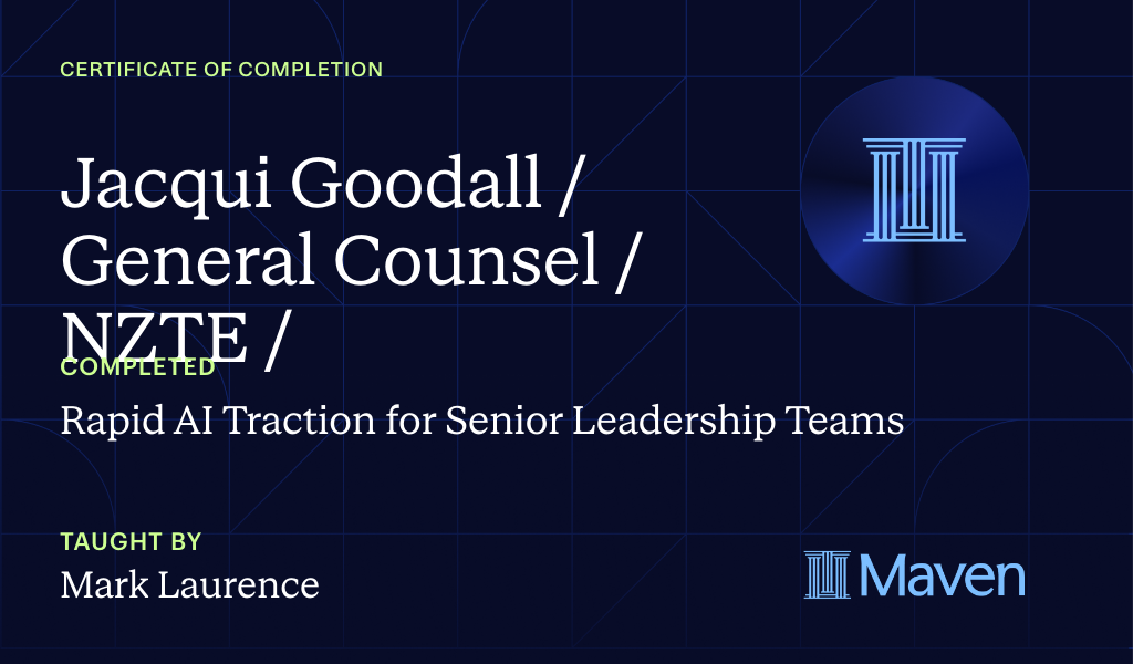 Certificate for Rapid AI Traction for Senior Leadership Teams