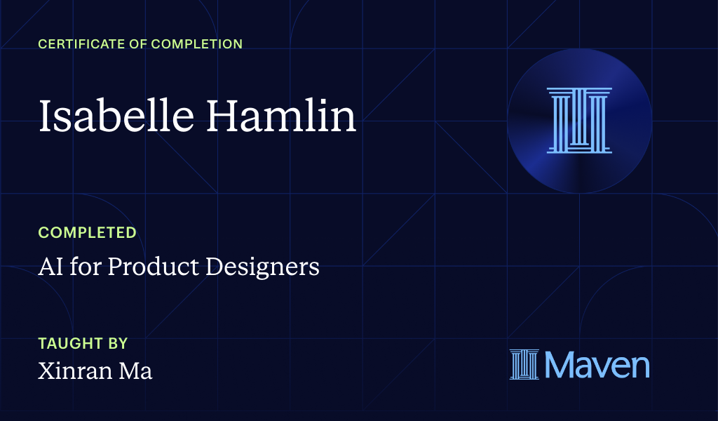Certificate for AI for Product Designers