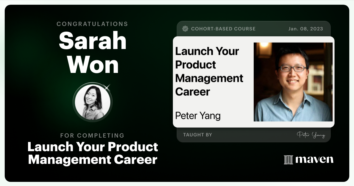 Certificate of Completion for Launch Your Product Management Career