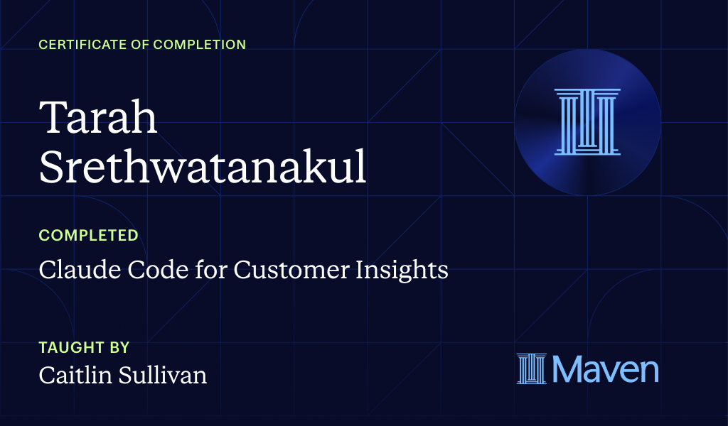 Certificate for Claude Code for Customer Insights