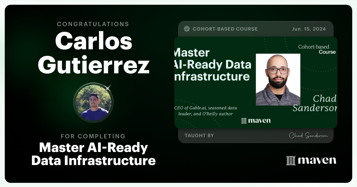 Certificate of Completion for Master AI-Ready Data Infrastructure