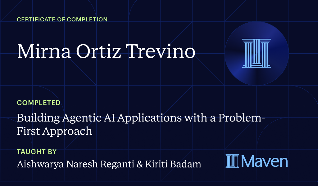Certificate for Building Agentic AI Applications with a Problem-First Approach