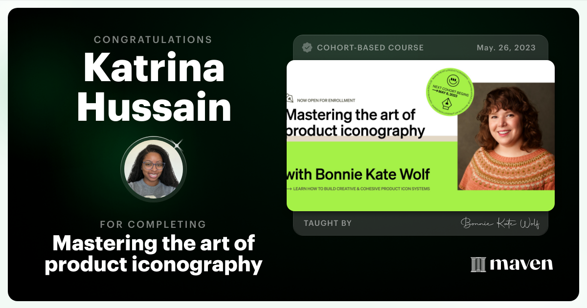 Certificate of Completion for Mastering the art of product iconography