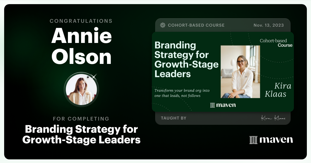 Certificate of Completion for Brand for Growth-Stage Leaders: The 2026 Playbook