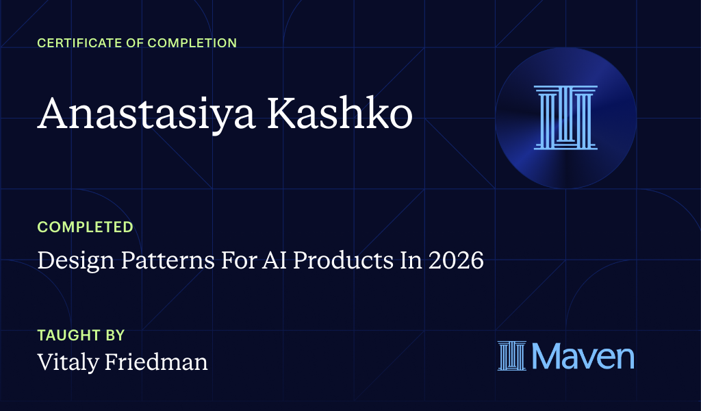 Certificate for Design Patterns For AI Products In 2026