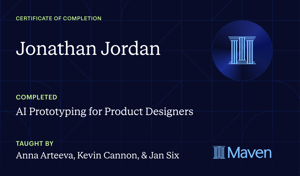 Certificate for AI Prototyping for Product Designers