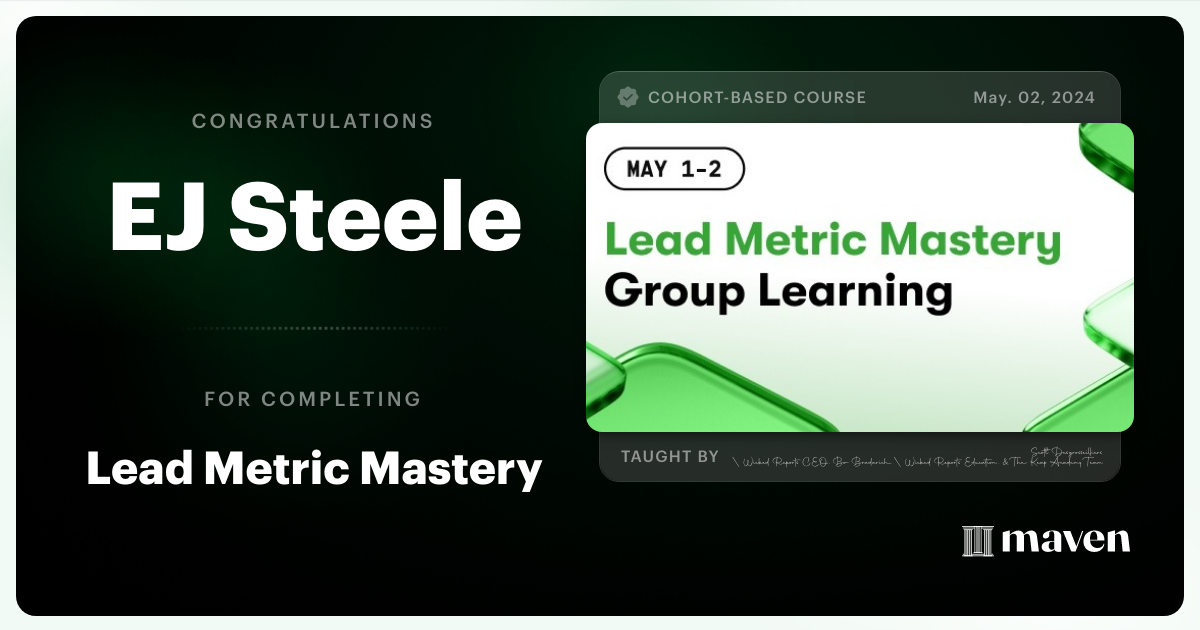 Certificate of Completion for Strategy Series: Lead Generation & Follow Up