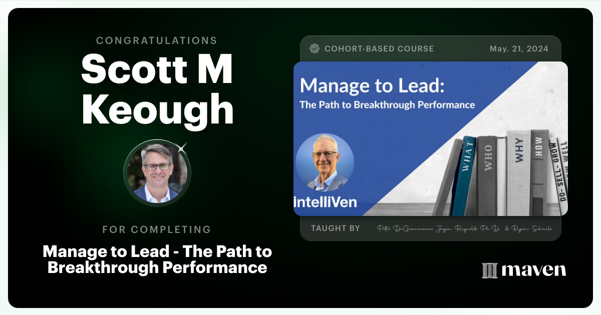 Certificate of Completion for Executive Alignment for Enterprise Operations and Governance