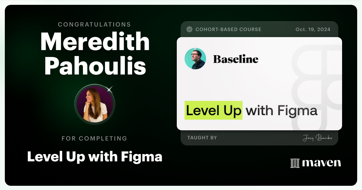 Certificate of Completion for Level Up with Figma