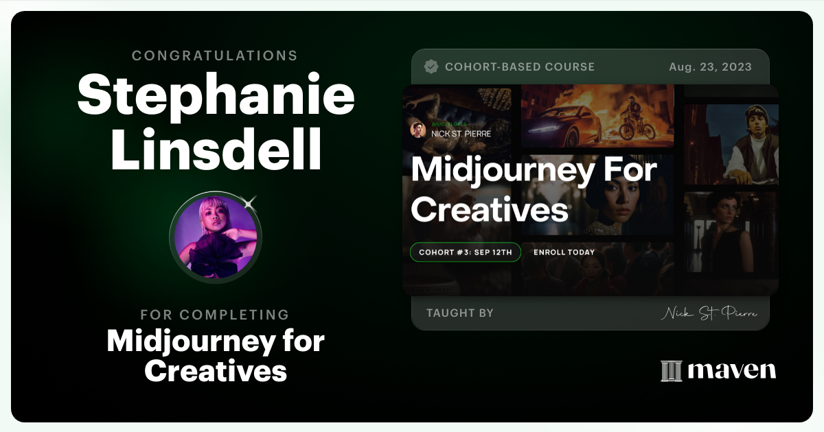 Certificate of Completion for Midjourney for Creatives