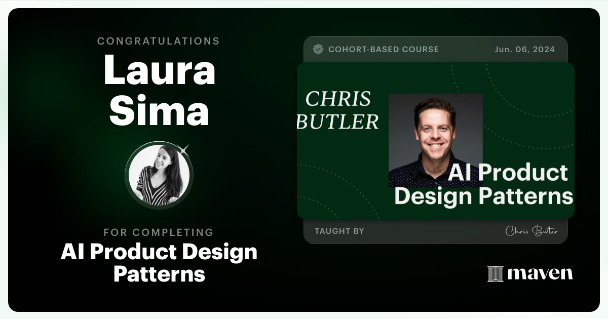 Certificate of Completion for AI Product Design Patterns