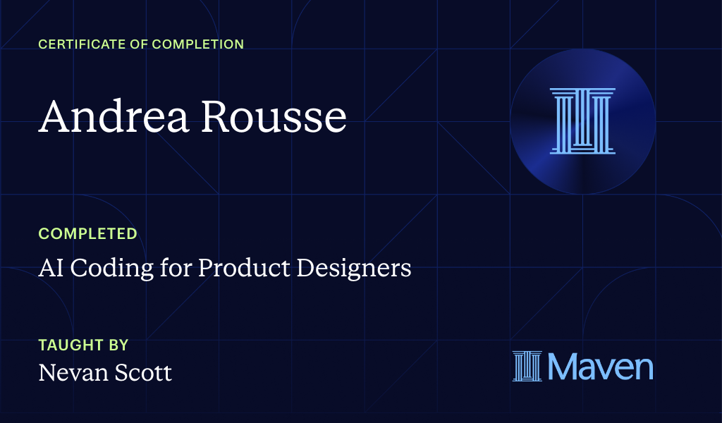Certificate for AI Coding for Product Designers
