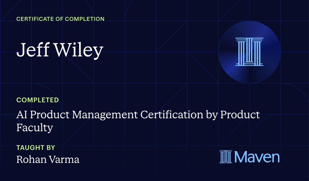 Certificate for AI Product Management Certification Plus 6 More Live Certifications Included