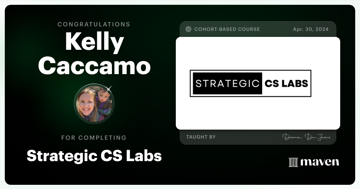 Certificate of Completion for Strategic CS Labs - Pilot Program