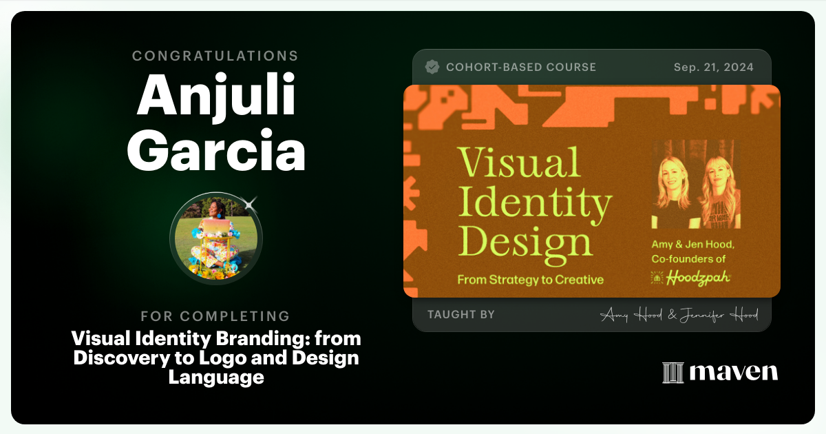Certificate of Completion for Visual Identity Branding: from Discovery to Logo and Design Language