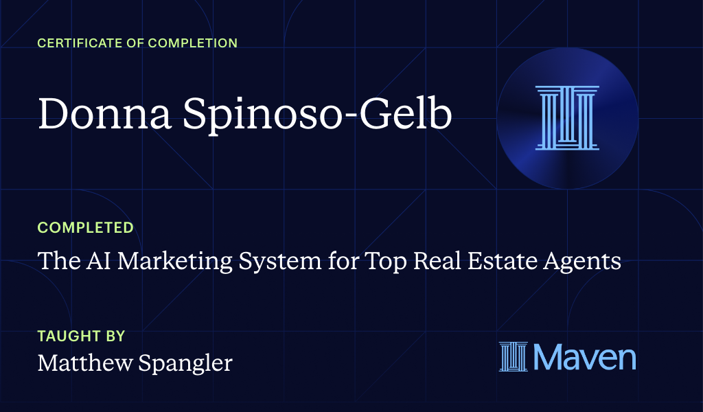 Certificate for The AI Marketing System for Top Real Estate Agents