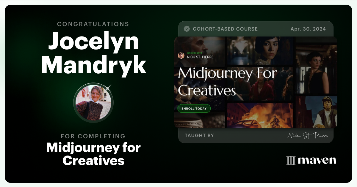 Certificate of Completion for Midjourney for Creatives