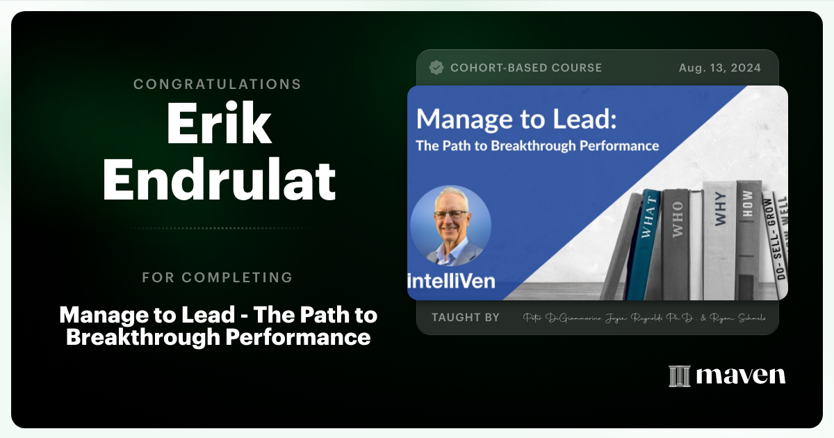 Certificate of Completion for Executive Alignment for Enterprise Operations and Governance