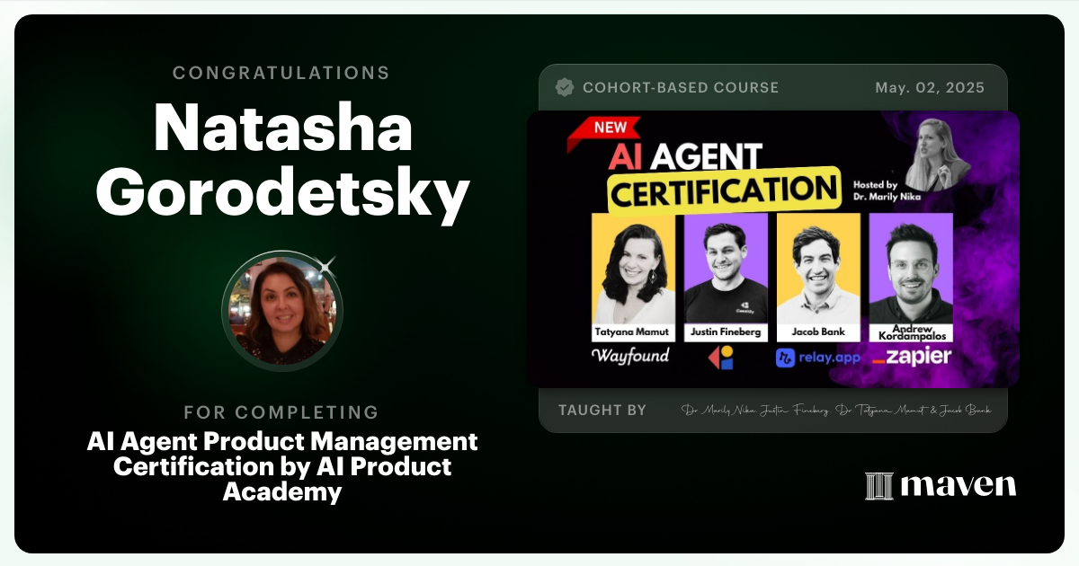 Certificate of Completion for OpenClaw & Claude Code Certification for AI-Native PMs by AI Product Academy