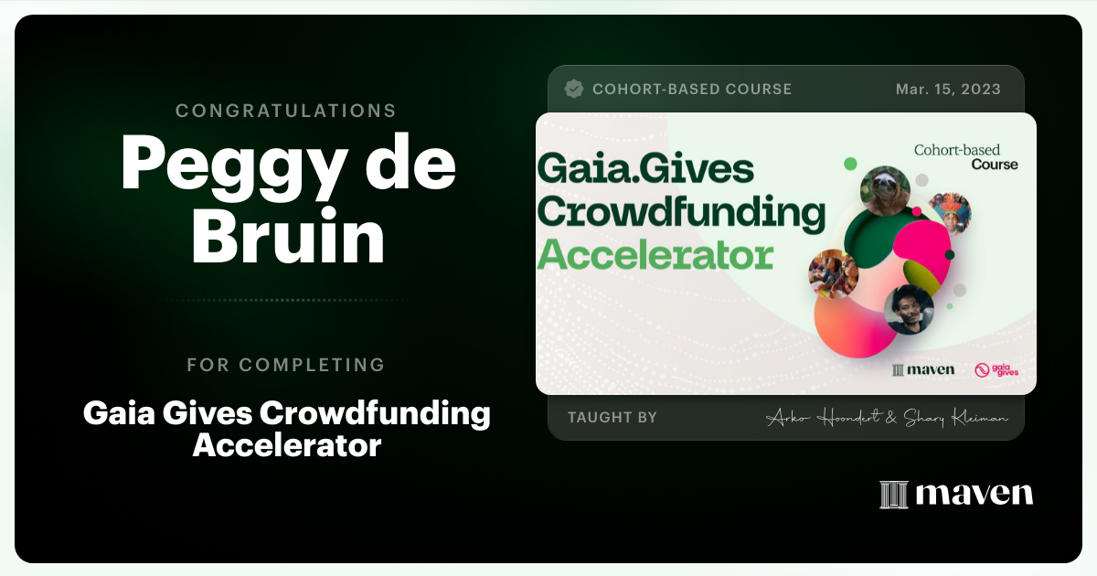 Certificate of Completion for Crowdfunding Accelerator