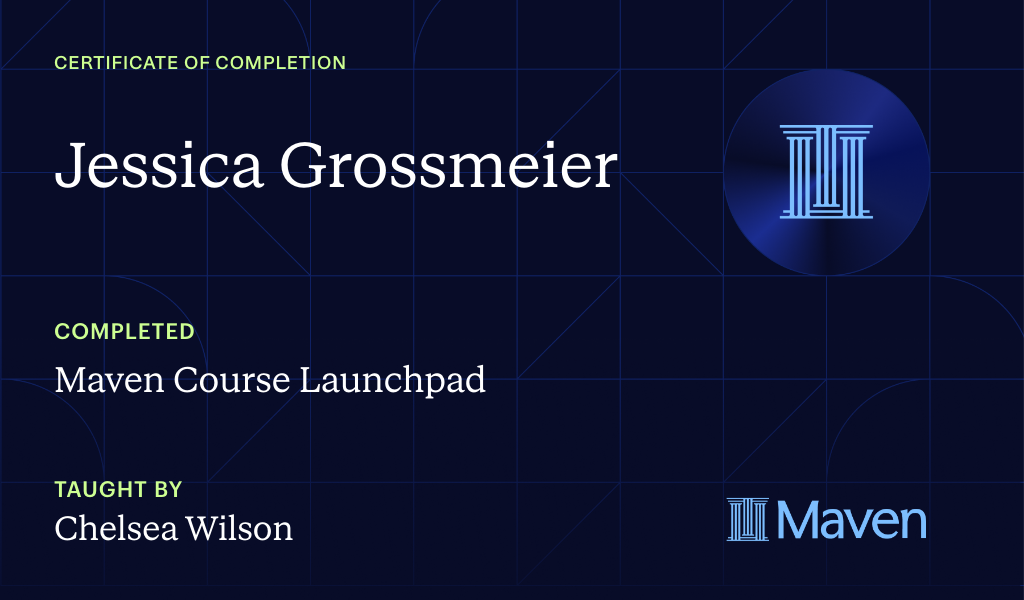 Certificate for Maven Course Launchpad