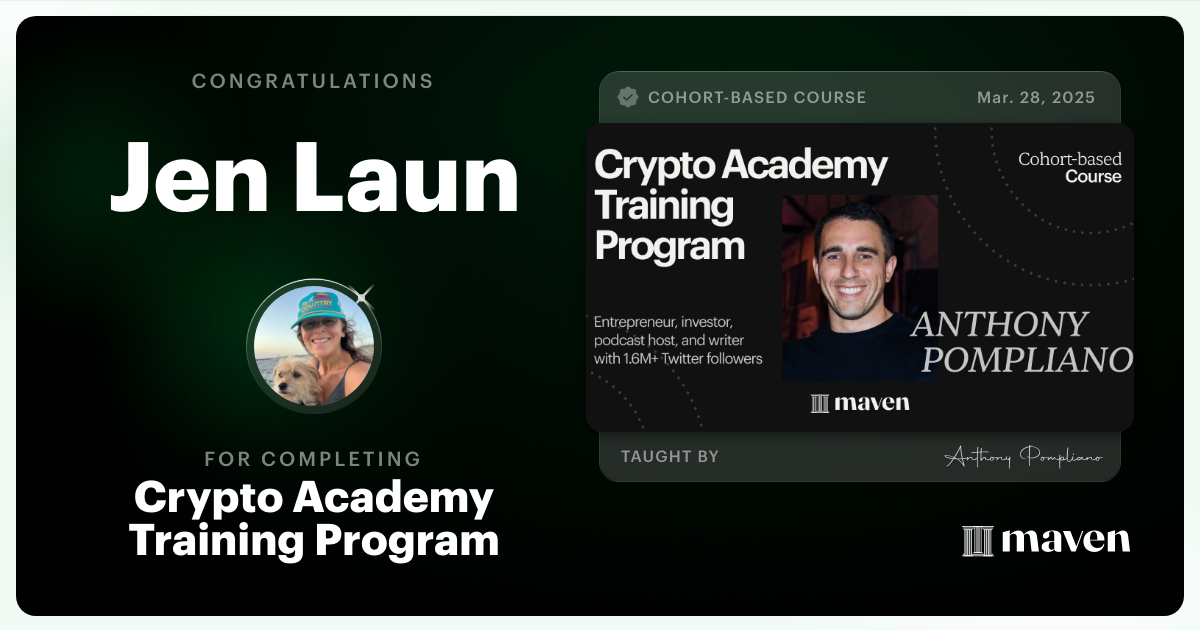 Certificate of Completion for Crypto Academy Training Program