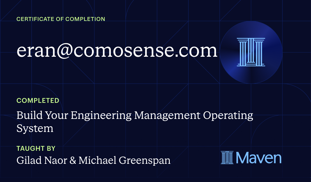 Certificate for Build Your Engineering Management Operating System