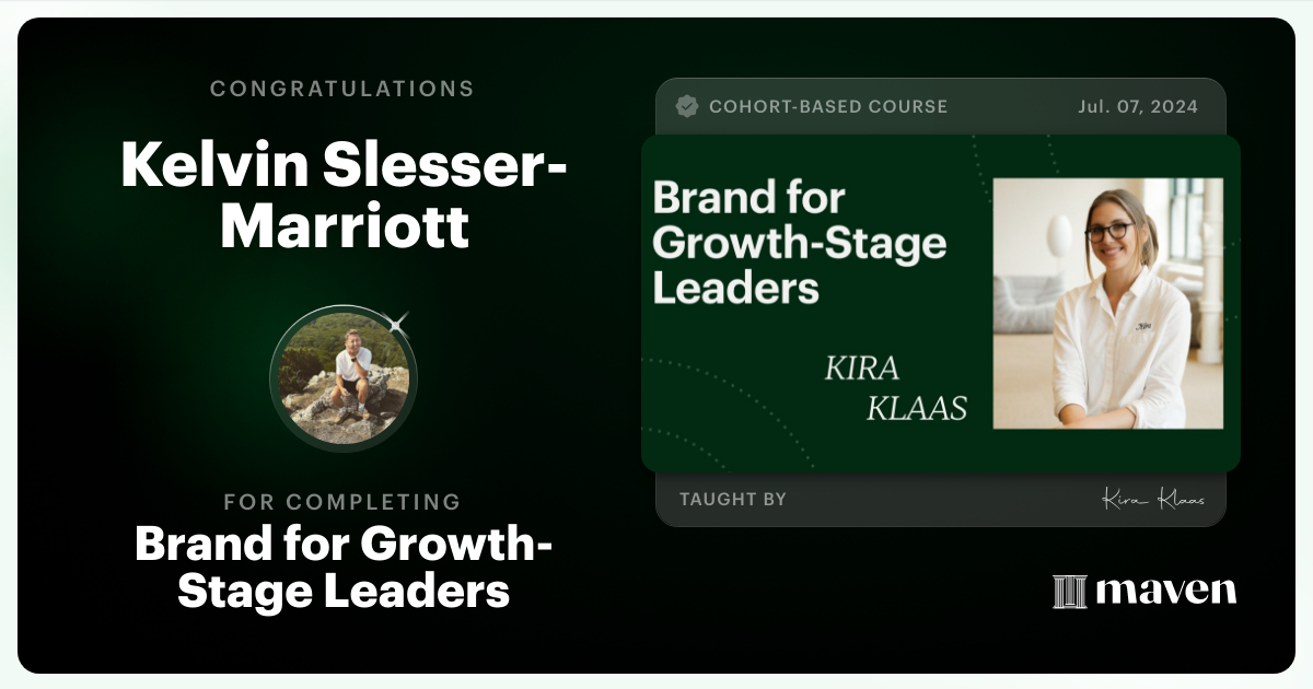 Certificate of Completion for Brand for Growth-Stage Leaders: The 2026 Playbook