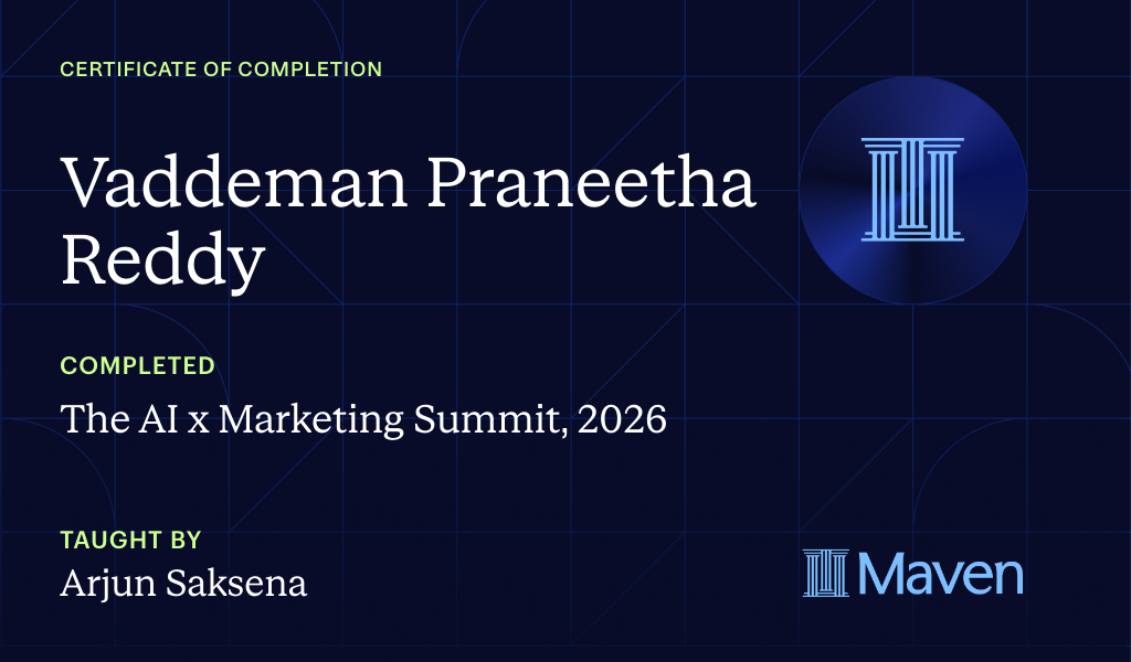 Certificate for The AI x Marketing Summit, 2026