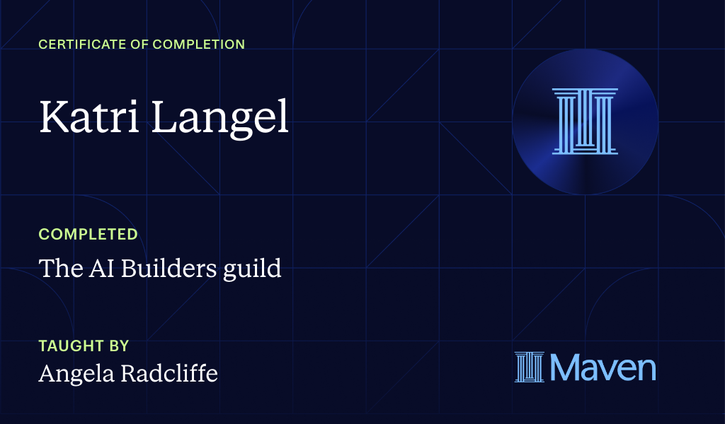 Certificate for The AI Builders guild