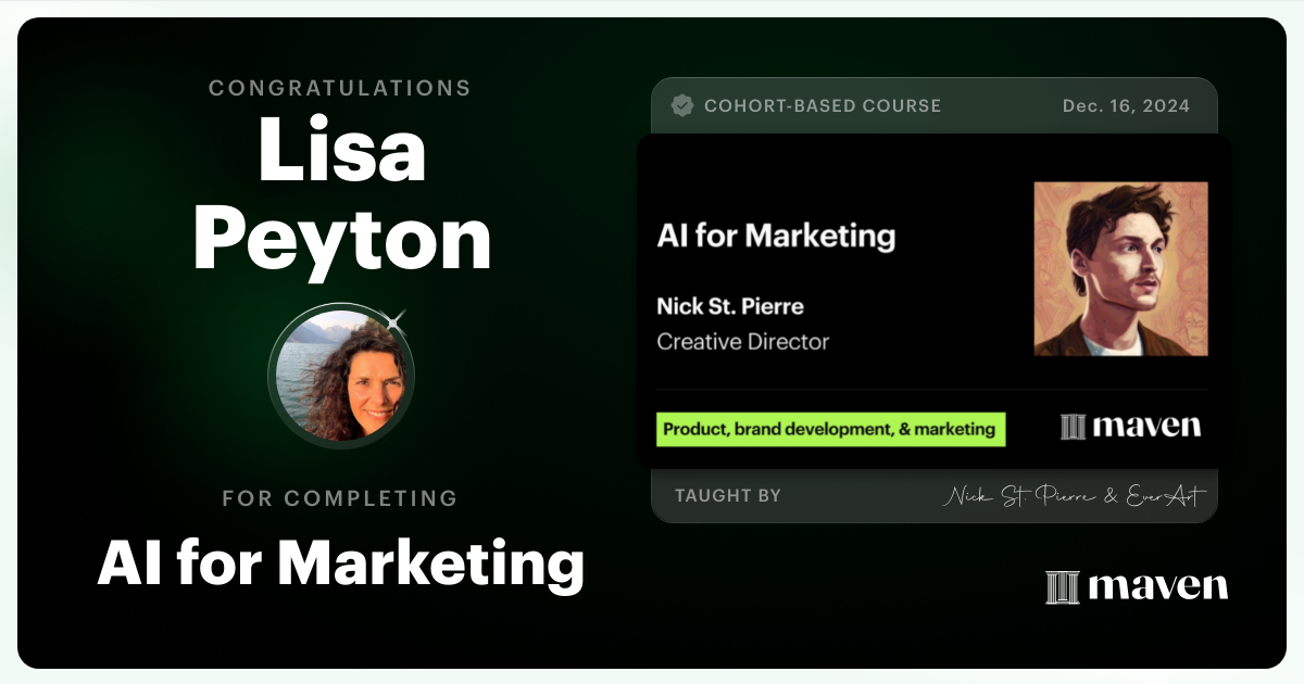 Certificate of Completion for AI for Marketing