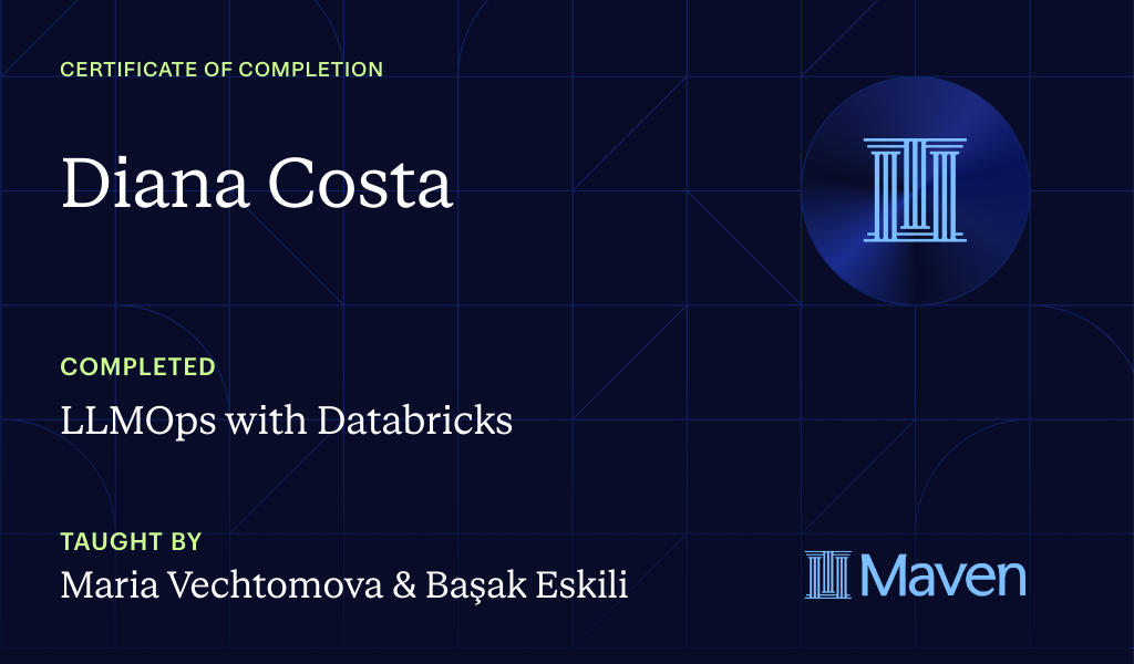 Certificate for LLMOps with Databricks