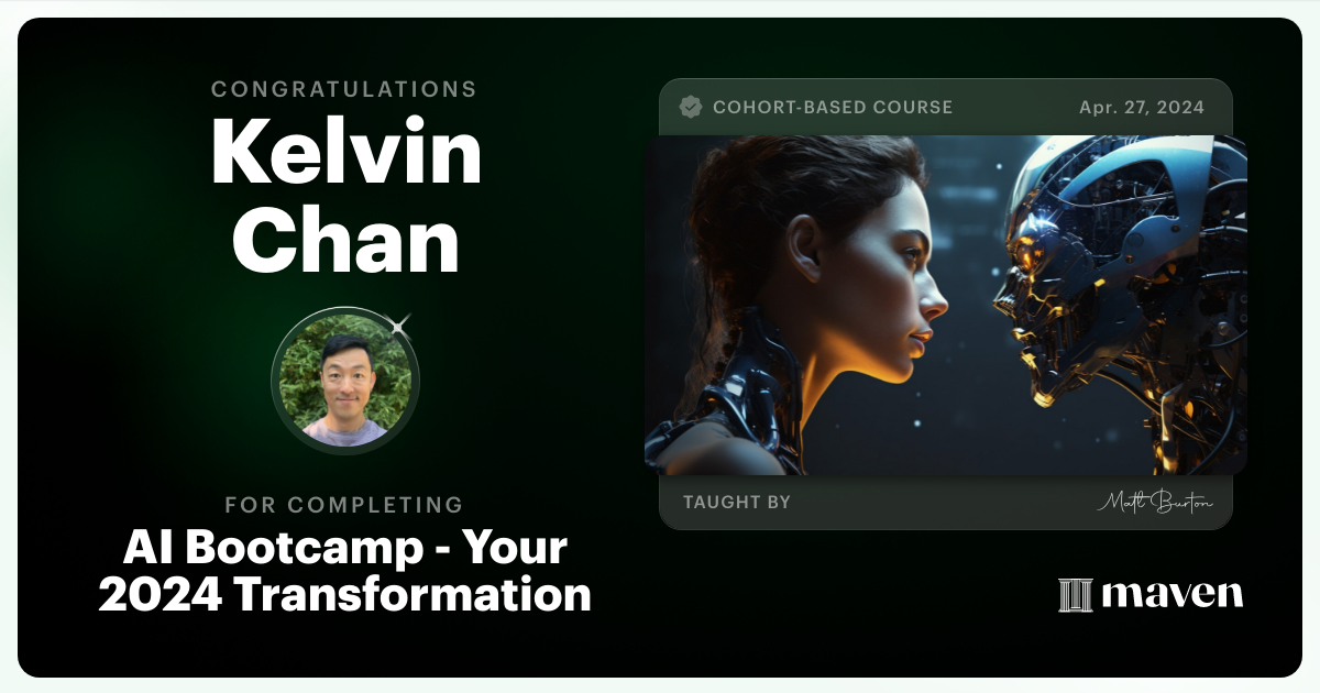 Certificate of Completion for Savant-AI for Leaders